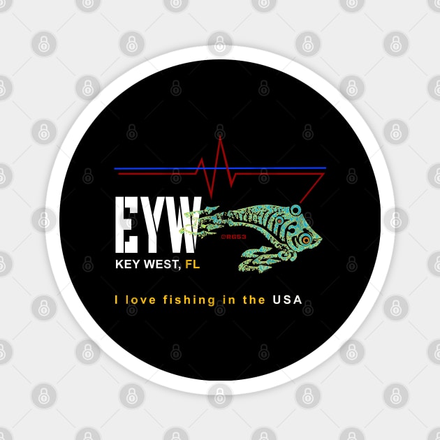 Key West Florida, I love fishing in the USA Magnet by The Witness